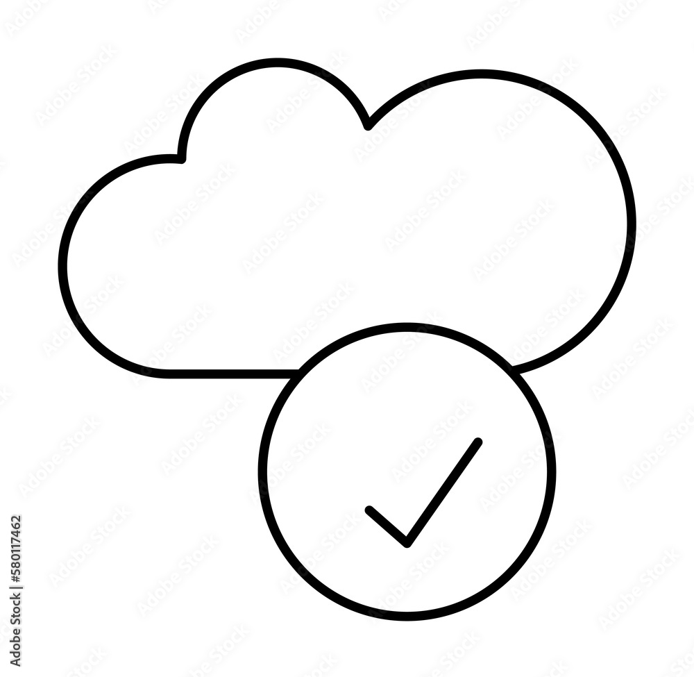 Poster cloud computing, approve, seo icon. simple line, outline elements of commerce icons for ui and ux, w
