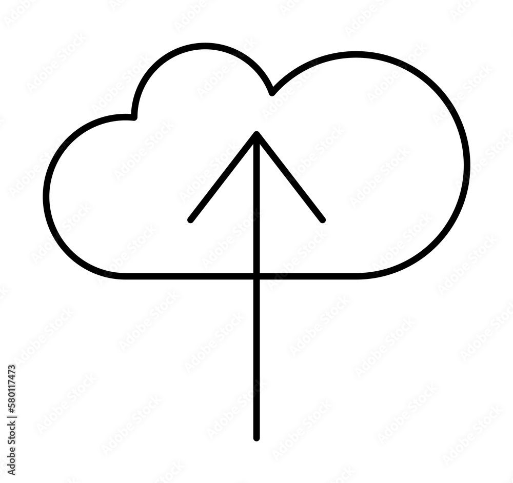 Poster cloud computing, arrow, seo icon. simple line, outline elements of commerce icons for ui and ux, web
