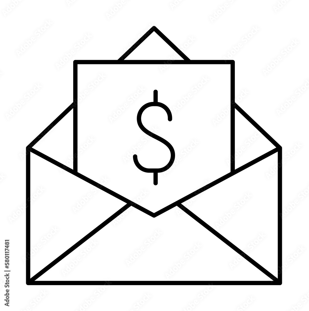 Poster email, dollar, seo icon. simple line, outline elements of commerce icons for ui and ux, website or m