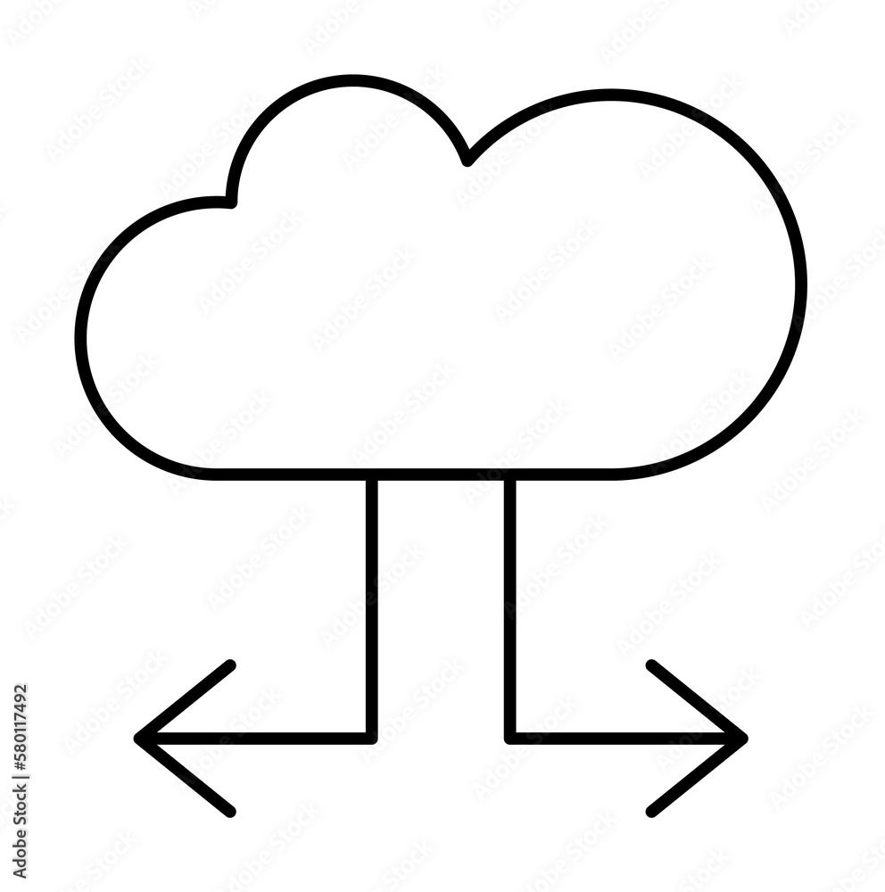Poster cloud computing, arrows, seo icon. simple line, outline elements of commerce icons for ui and ux, we