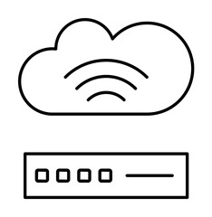 Cloud computing, wifi, SEO icon. Simple line, outline elements of commerce icons for ui and ux, website or mobile application on white background