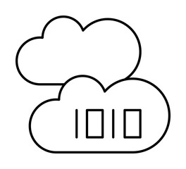 Cloud computing, 1010 icon. Simple line, outline elements of commerce icons for ui and ux, website or mobile application on white background