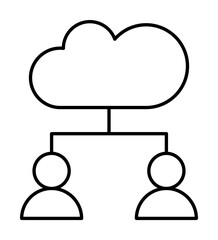 Cloud computing, users, SEO icon. Simple line, outline elements of commerce icons for ui and ux, website or mobile application on white background