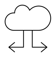 Cloud computing, arrows, SEO icon. Simple line, outline elements of commerce icons for ui and ux, website or mobile application on white background