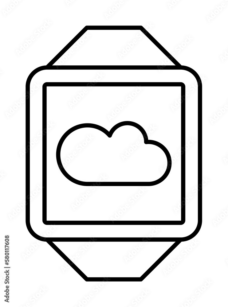 Poster smartwatch, cloud, seo icon. simple line, outline elements of commerce icons for ui and ux, website 