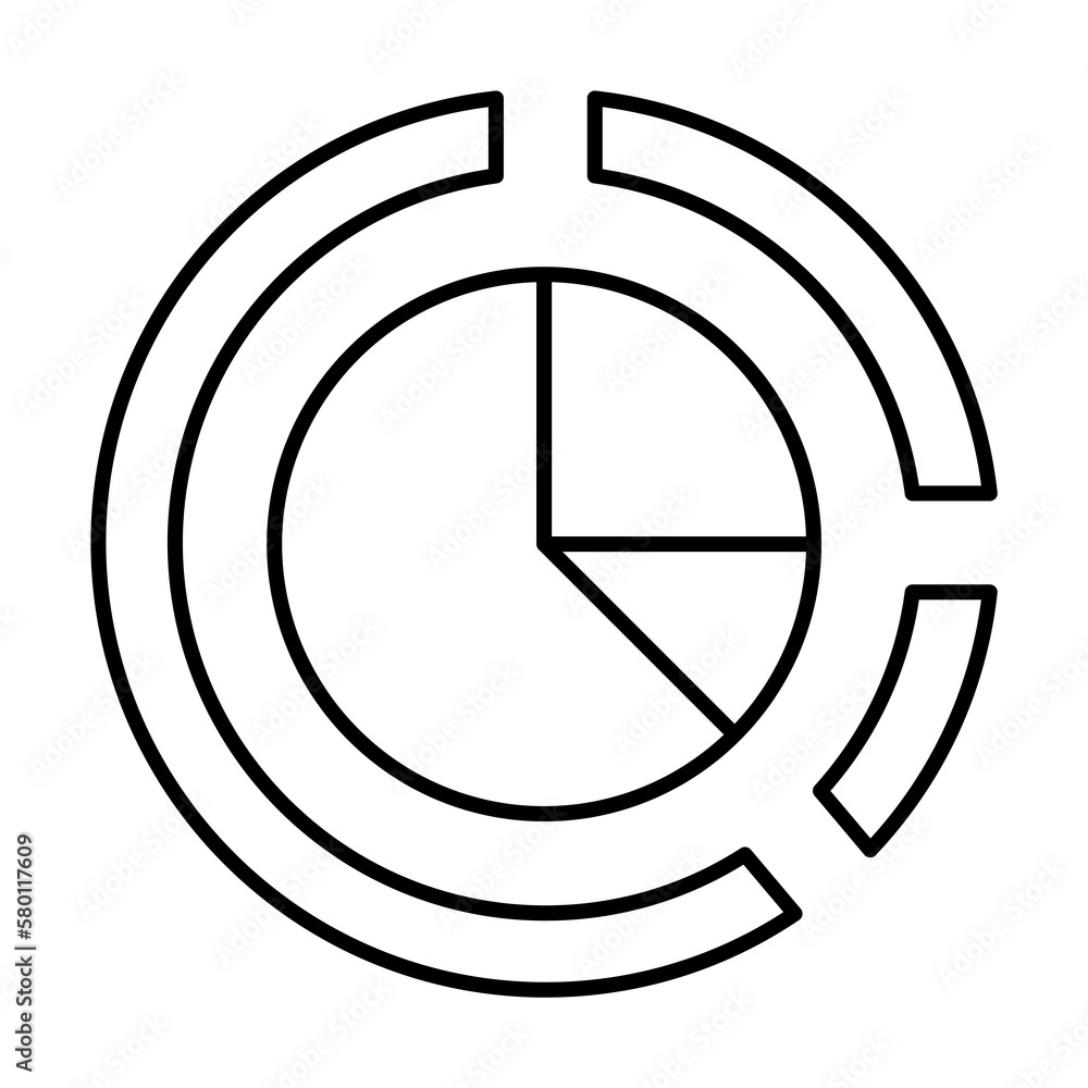 Aufkleber pie chart, seo icon. simple line, outline elements of commerce icons for ui and ux, website or mobil