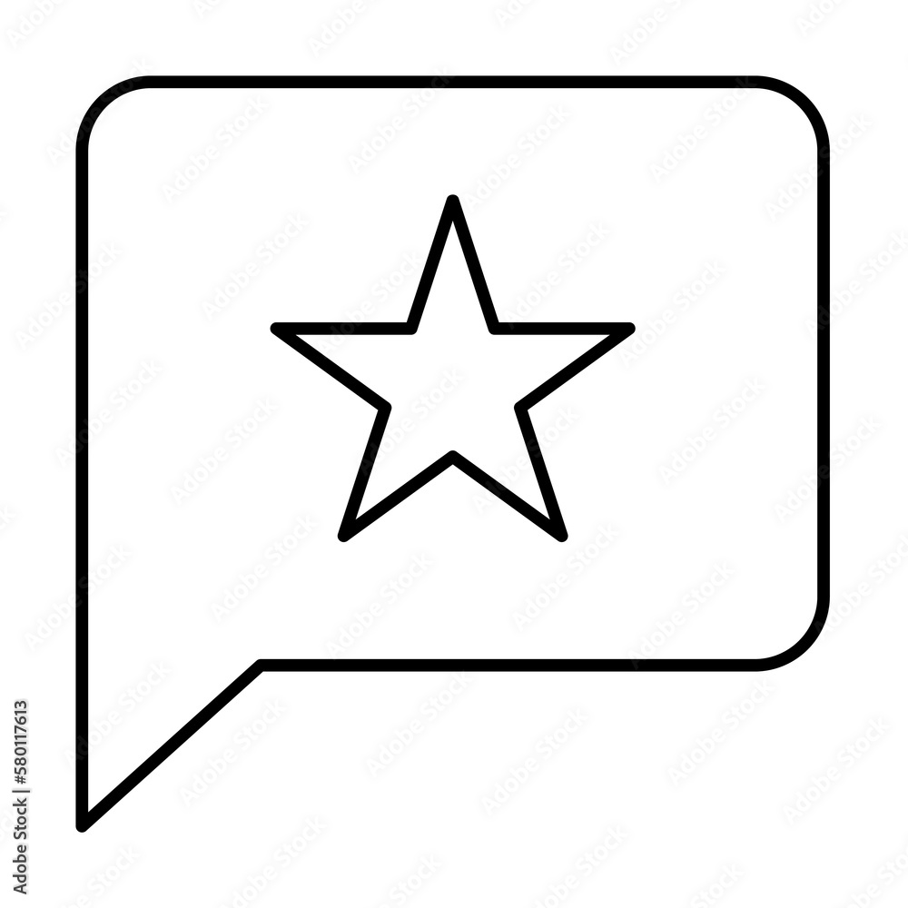 Poster chat bubble, star, seo icon. simple line, outline elements of commerce icons for ui and ux, website 