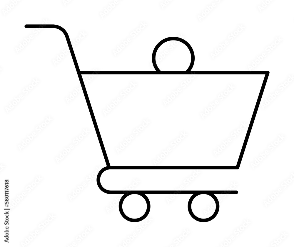 Poster shopping cart icon. simple line, outline elements of commerce icons for ui and ux, website or mobile