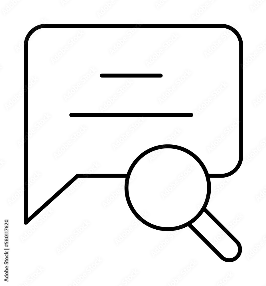 Poster chat bubble, search, seo icon. simple line, outline elements of commerce icons for ui and ux, websit