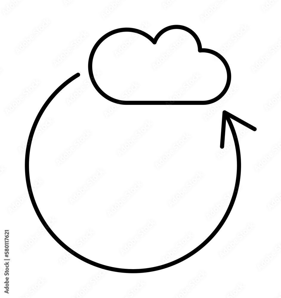 Poster cloud computing, arrow, seo icon. simple line, outline elements of commerce icons for ui and ux, web