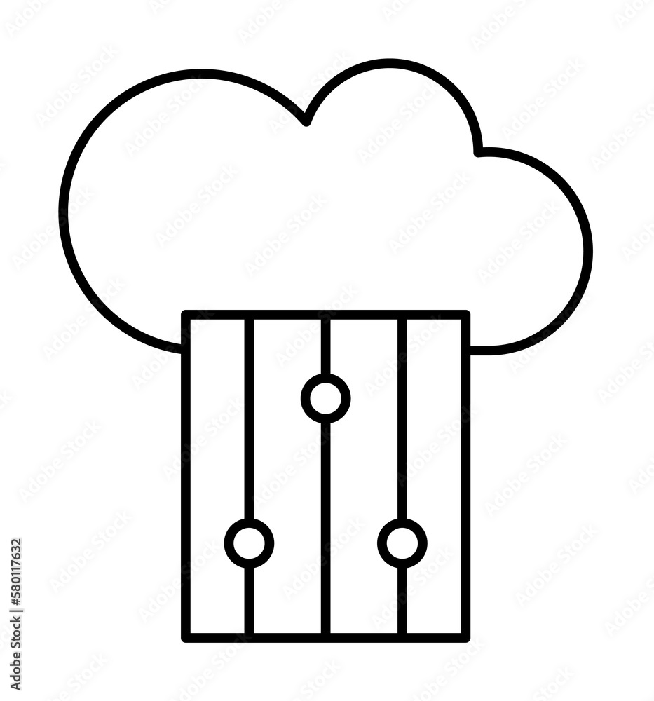 Poster cloud computing, settings, seo icon. simple line, outline elements of commerce icons for ui and ux, 