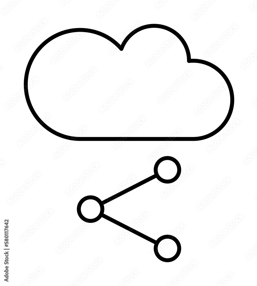 Poster cloud computing, chart, seo icon. simple line, outline elements of commerce icons for ui and ux, web