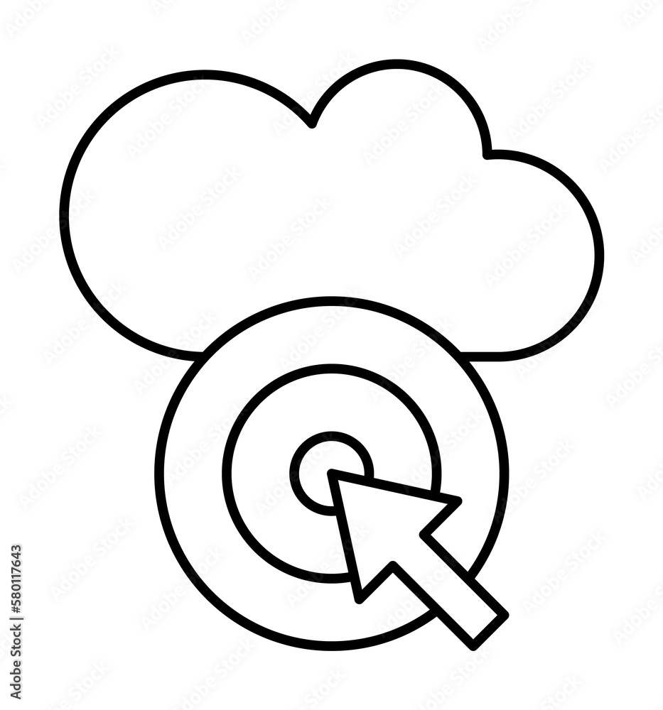 Poster cloud computing, target, seo icon. simple line, outline elements of commerce icons for ui and ux, we
