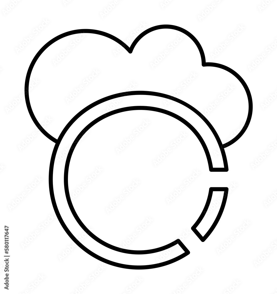 Poster pie chart and cloud icon. simple line, outline elements of commerce icons for ui and ux, website or 