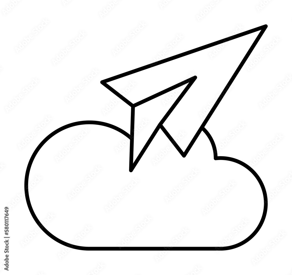 Poster cloud computing, message, seo icon. simple line, outline elements of commerce icons for ui and ux, w