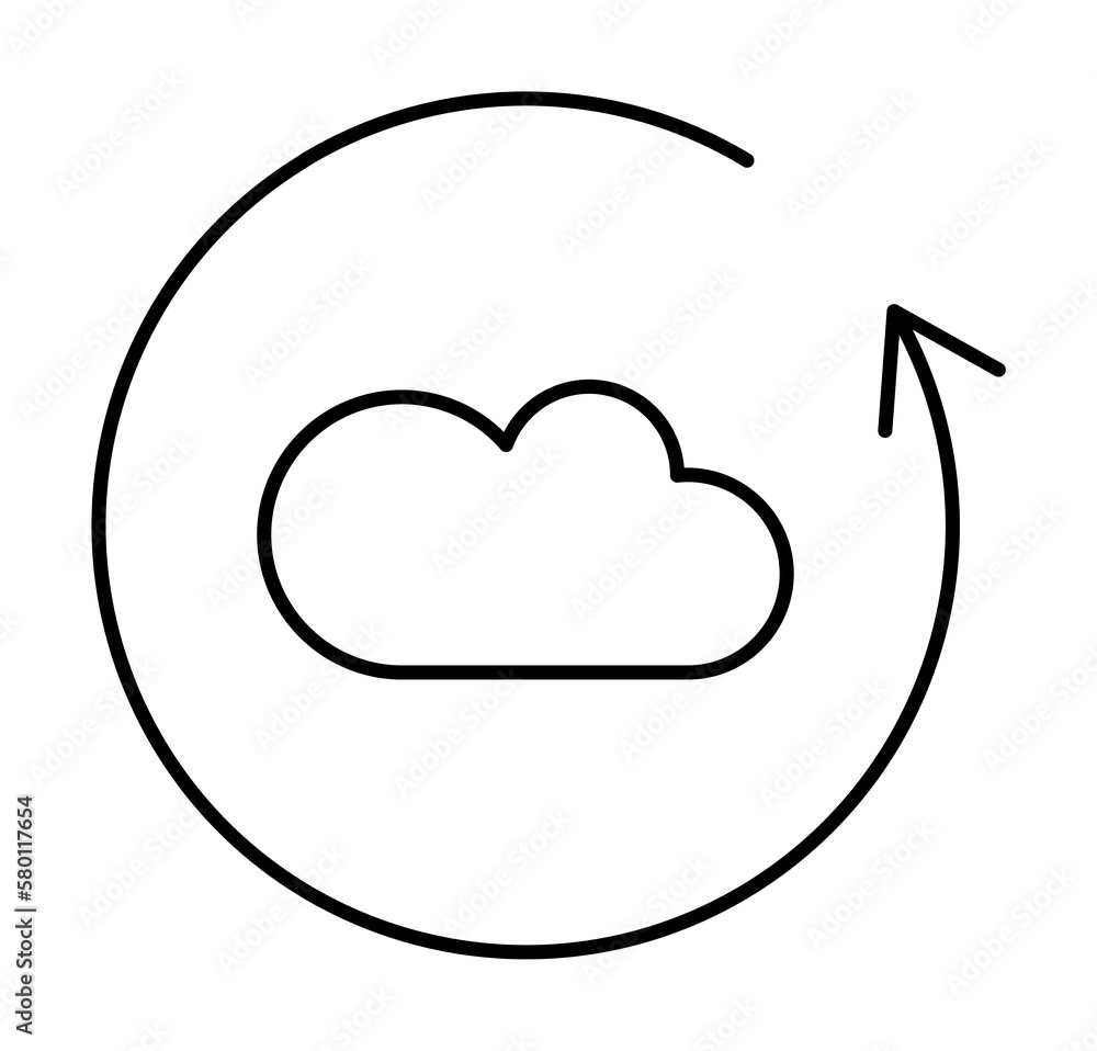 Poster cloud circular arrow icon. simple line, outline elements of commerce icons for ui and ux, website or