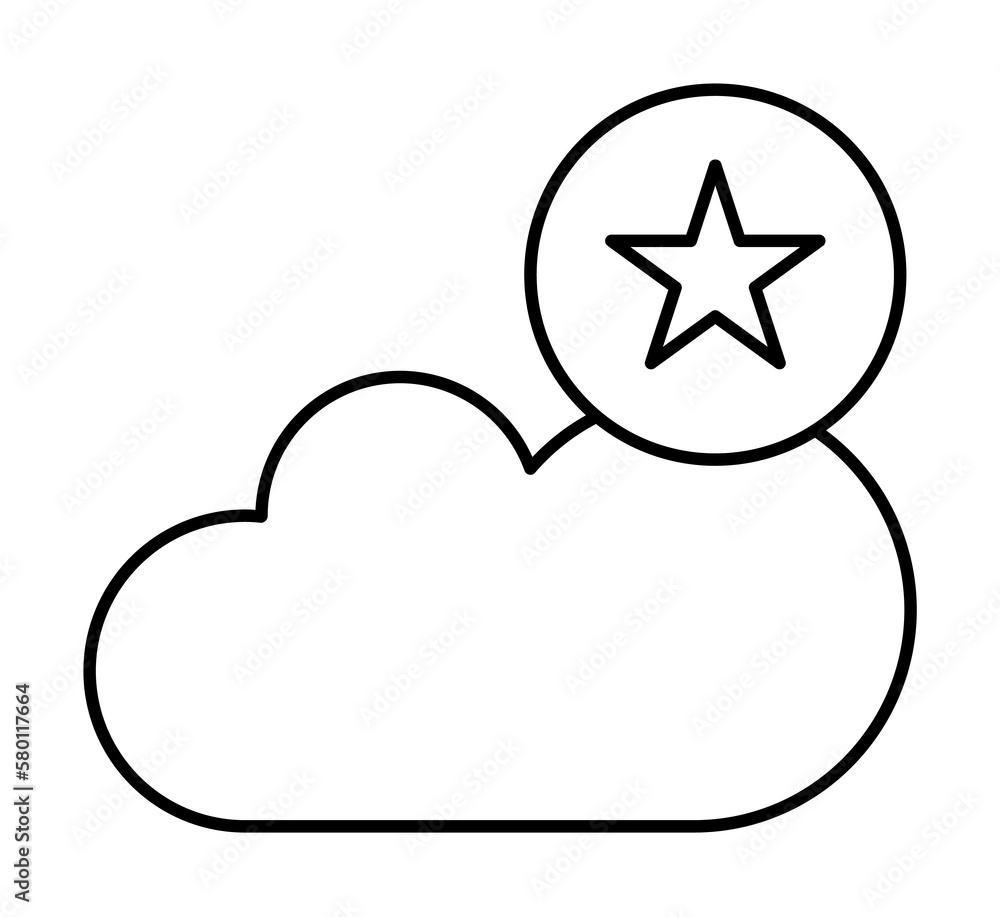 Poster cloud computing, star, seo icon. simple line, outline elements of commerce icons for ui and ux, webs