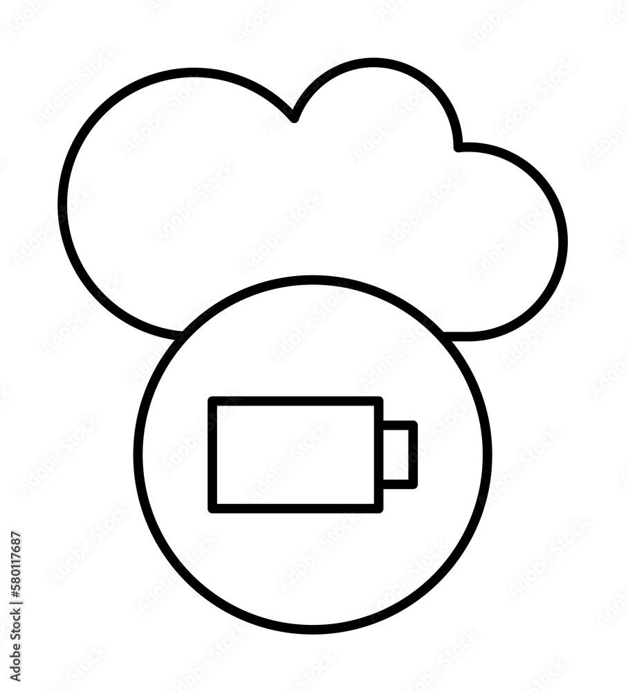 Poster cloud video camera icon. simple line, outline elements of commerce icons for ui and ux, website or m
