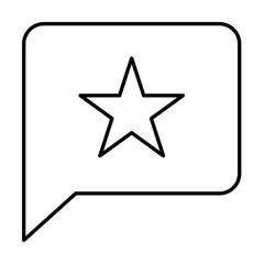Chat bubble, star, SEO icon. Simple line, outline elements of commerce icons for ui and ux, website or mobile application on white background