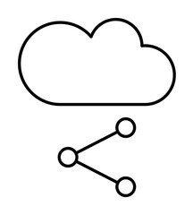 Cloud computing, chart, SEO icon. Simple line, outline elements of commerce icons for ui and ux, website or mobile application on white background