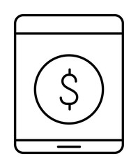 Smartphone, dollar, SEO icon. Simple line, outline elements of commerce icons for ui and ux, website or mobile application on white background