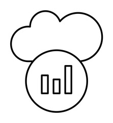 Cloud bar chart icon. Simple line, outline elements of commerce icons for ui and ux, website or mobile application on white background