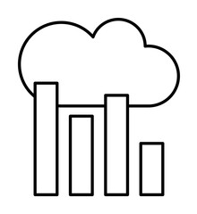 Bar chart, cloud, SEO icon. Simple line, outline elements of commerce icons for ui and ux, website or mobile application on white background