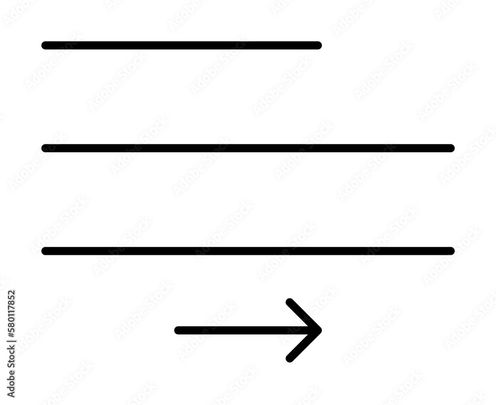 Poster align, right, text icon. element of text and sign for mobile concept and web apps icon. thin line ic