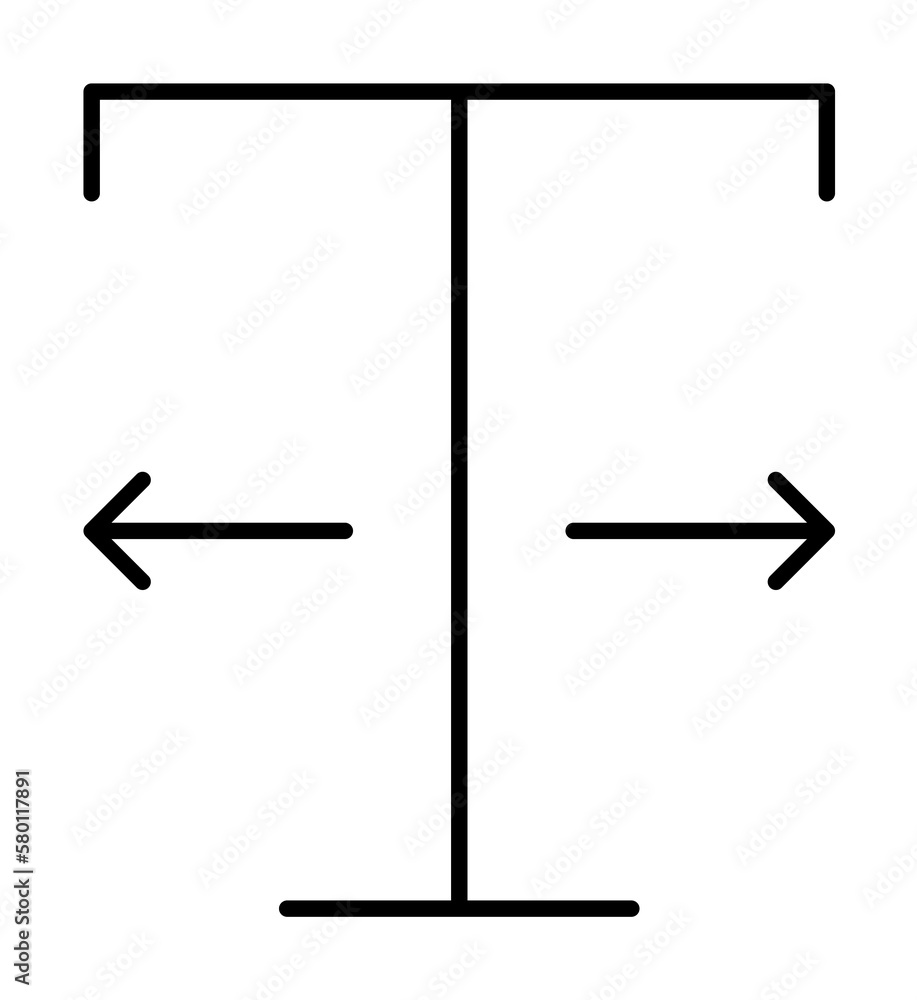 Poster format, text, width icon. element of text and sign for mobile concept and web apps icon. thin line i