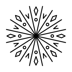 Obraz premium Snowflake icon. Christmas and winter theme. Simple outline illustration on white background
