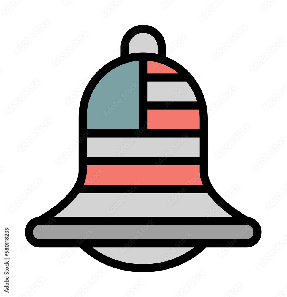 Poster bell usa flag icon. simple color with outline elements of america icons for ui and ux, website or mo