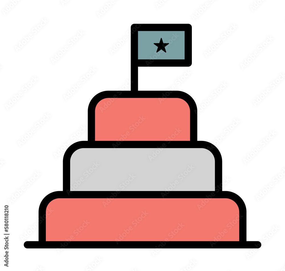 Aufkleber cake usa flag icon. simple color with outline elements of america icons for ui and ux, website or mo