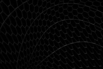 black curved honeycomb pattern background.   