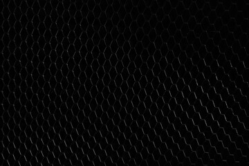 Black lattice background, Rhombus wire pattern black metal background. High resolution metal mesh grille.