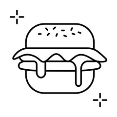 Hamburger, fast food, addictions icon. Simple line, outline elements of addictive human for ui and ux, website or mobile application on white background