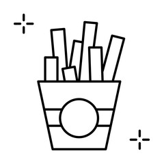 French fries, fast food, addictions icon. Simple line, outline elements of addictive human for ui and ux, website or mobile application on white background