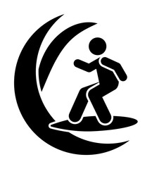 Man adventure surfing icon. Element of pictogram adventure illustration