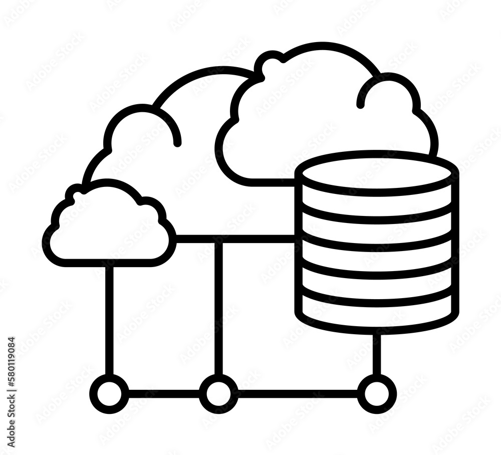 Poster cloud computing icon. simple line, outline of artificial intelligence icons for ui and ux, website o