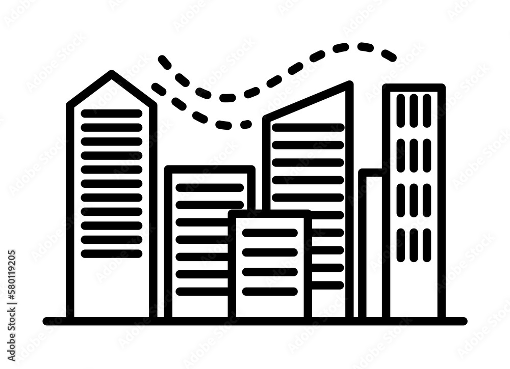 Poster air pollution, building, city icon. element of air pollution for mobile concept and web apps icon. t