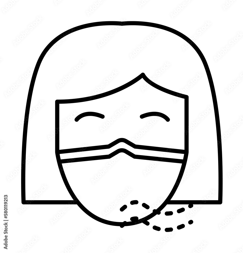 Poster air pollution, mask icon. element of air pollution for mobile concept and web apps icon. thin line i