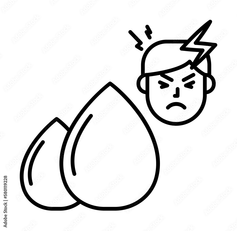 Poster trans fat, allergic icon. element of problems with allergies icon. thin line icon for website design