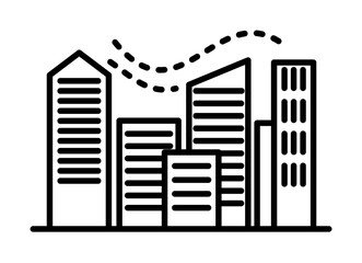 air pollution, building, city icon. Element of air pollution for mobile concept and web apps icon. Thin line icon for website design and development, app development on white background
