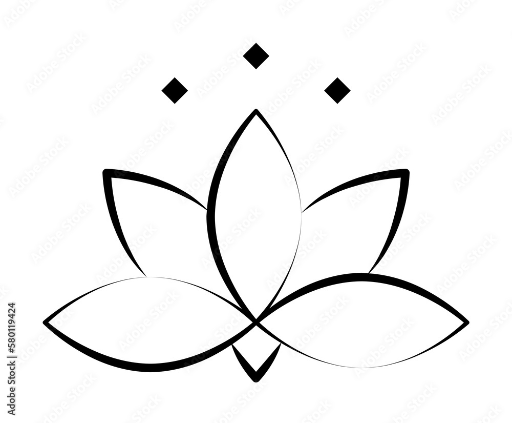 Aufkleber lotus flower icon. element of alternative medicine icon for mobile concept and web apps. thin line l