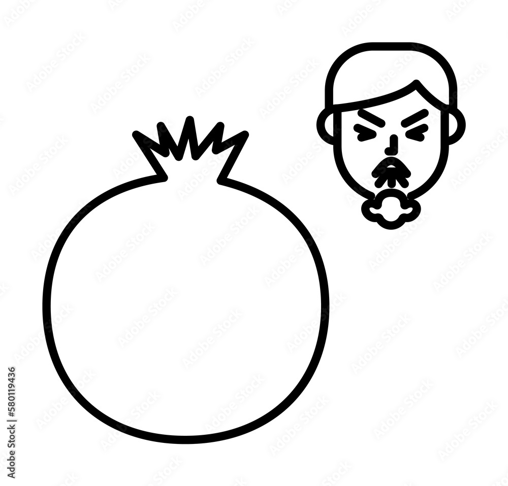 Poster fruit, allergy icon. element of problems with allergies icon. thin line icon for website design and 