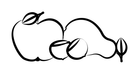 Fruit, apple, pear icon. Element of alternative medicine icon for mobile concept and web apps. Thin line Fruit, apple, pear icon can be used for web and mobile on white background