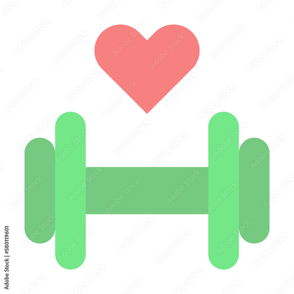 Aufkleber gym dumbbell heart icon. simple color elements of alternative medicine icons for ui and ux, website 