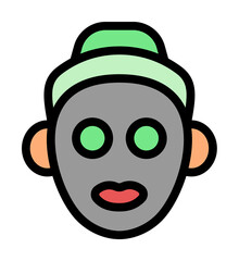 Skin care mask woman icon. Simple color with outline elements of alternative medicine icons for ui and ux, website or mobile application on white background
