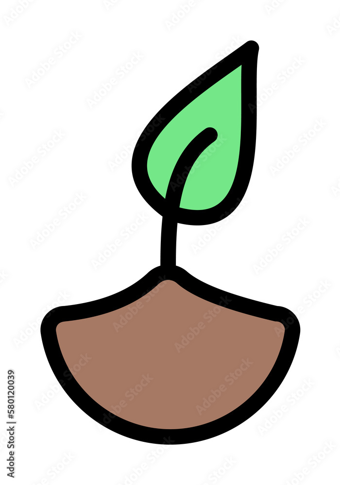 Poster leaf power of nature icon. simple color with outline elements of alternative medicine icons for ui a