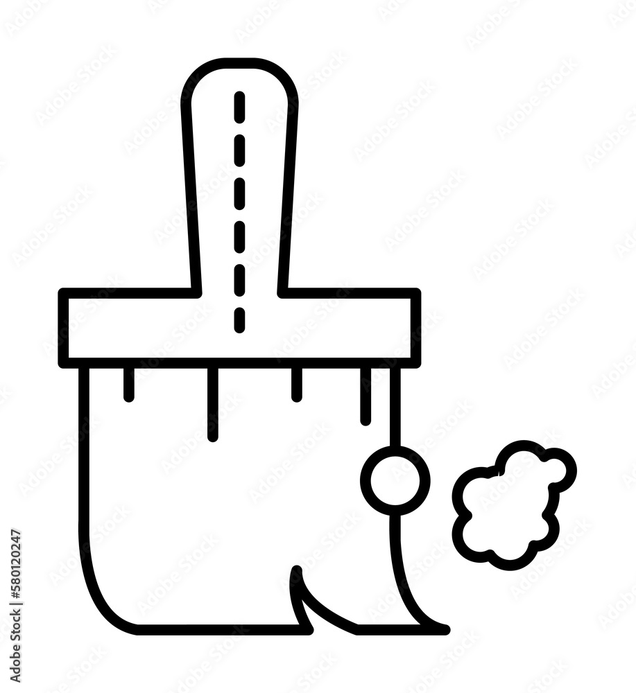 Poster brush, tool icon. simple line, outline elements of archeology for ui and ux, website or mobile appli