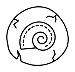snail shell, antiques icon. Simple line, outline elements of archeology for ui and ux, website or mobile application on white background